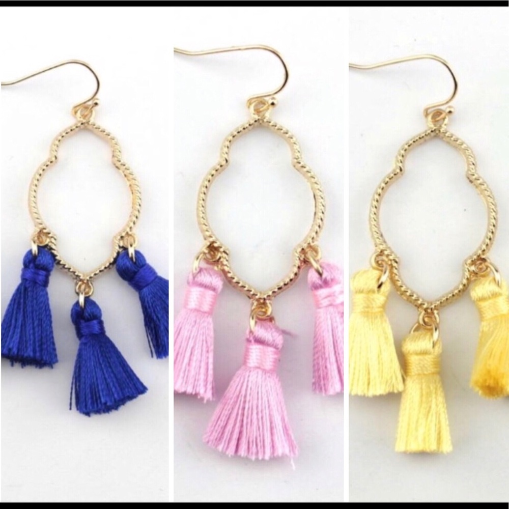 🎉HP 1/18 & 4/8!🎉 Yellow Tassel Dangle Earrings - Picture 4 of 6